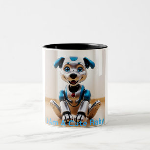 I Am A Cute Baby Robot Dog Two-Tone Coffee Mug