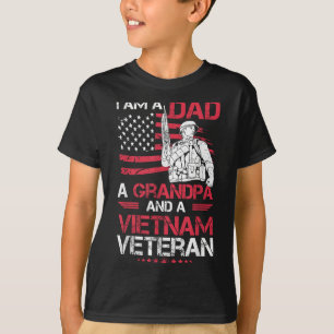 I Am A Dad A Grandpa And A Vietnam Veteran Cool Qu T-Shirt