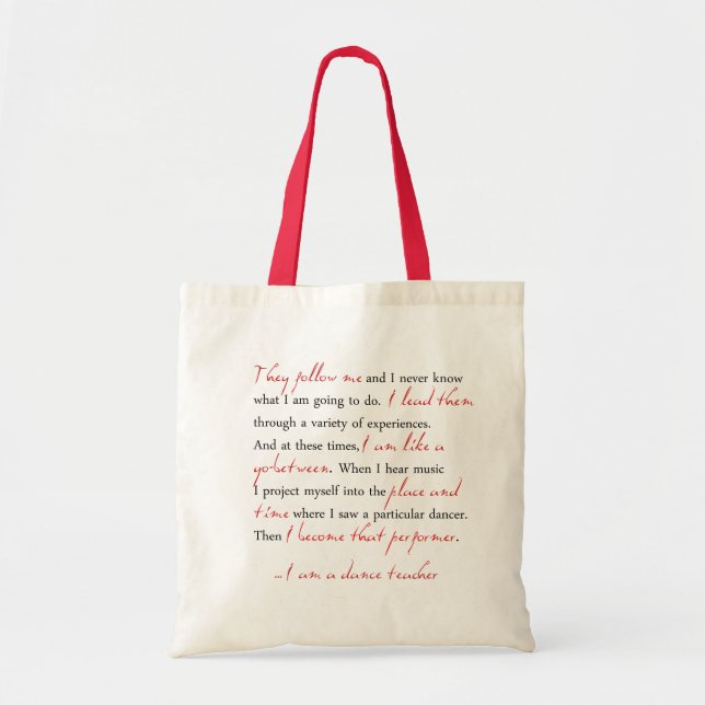 I AM A DANCE TEACHER TOTE BAG (Front)