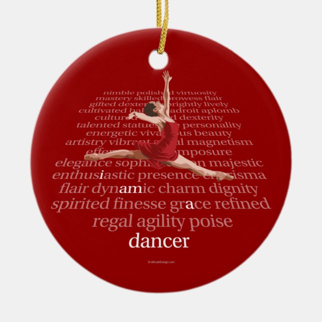 I Am A Dancer Ceramic Tree Decoration (Front)