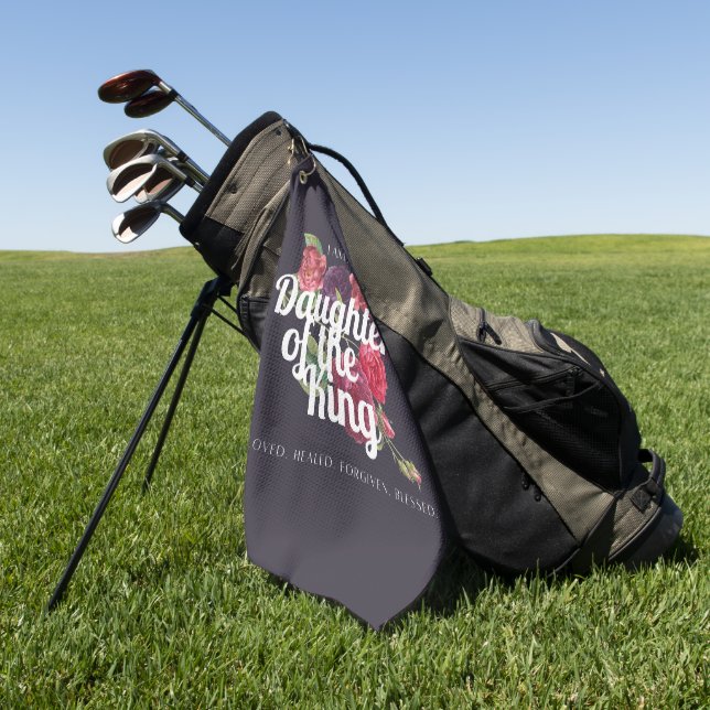 "I am a Daughter of the King" Golf Towel (Green)