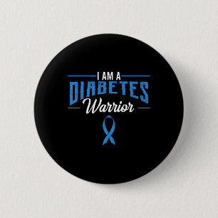 I Am A Diabetes Warrior Awareness Ribbon Diabetic 6 Cm Round Badge