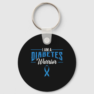 I Am A Diabetes Warrior Awareness Ribbon Diabetic Key Ring