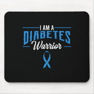 I Am A Diabetes Warrior Awareness Ribbon Diabetic Mouse Mat