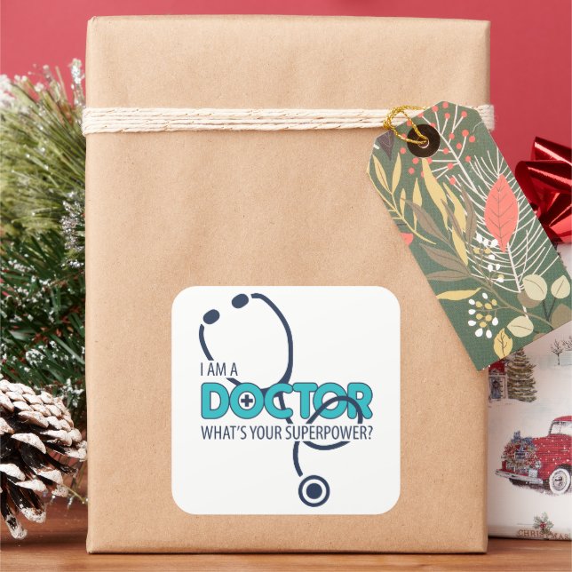 I am a Doctor Square Sticker (Holiday)
