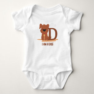 I Am A Dog Funny Letter D Baby Bodysuit