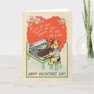 I AM A DOG - funny vintage dog Valentines card