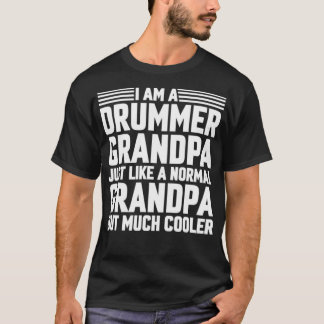 I Am A Drummer Grandpa coloured asanas  T-Shirt