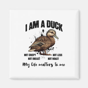 I Am A Duck My Life S To Me Vegan Sticker Magnet