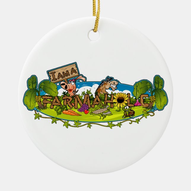 I Am A Farmaholic Christmas Ornament (Front)