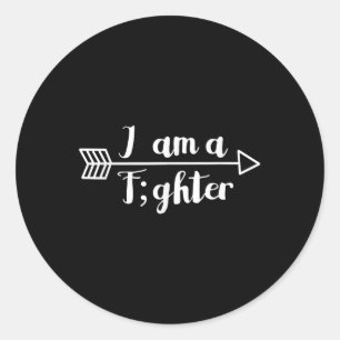 I Am A Fighter Semicolon Mental Health Awareness S Classic Round Sticker