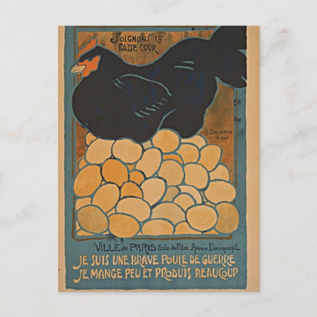 I am a fine war hen postcard (Front)