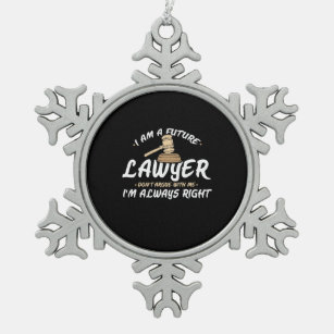 I Am A Future Lawyer Snowflake Pewter Christmas Ornament