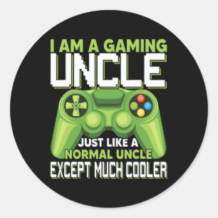 I Am A Gaming Uncle Except Much Cooler Gamer Video Classic Round Sticker