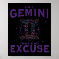 I Am A Gemini Zodiac Sign Graphic Art Twins Horosc