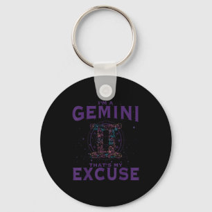 I Am A Gemini Zodiac Sign Graphic Art Twins Horosc Key Ring