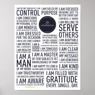 I Am A Gentleman Manifesto Poster (White)