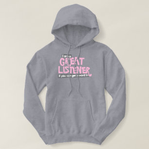I am a great listener ladies plus size pink top