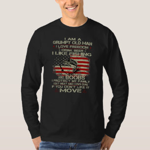 I Am A Grumpy Old Man I Love Freedom Drink Beer T-Shirt