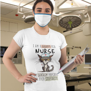I am a grumpy old nurse sarcastic cat T-Shirt