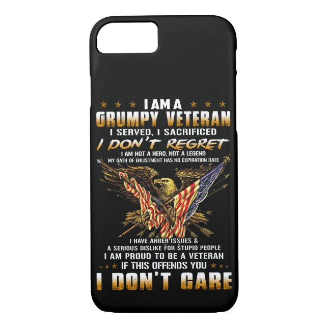 I Am A Grumpy Veteran Case-Mate iPhone Case (Back)