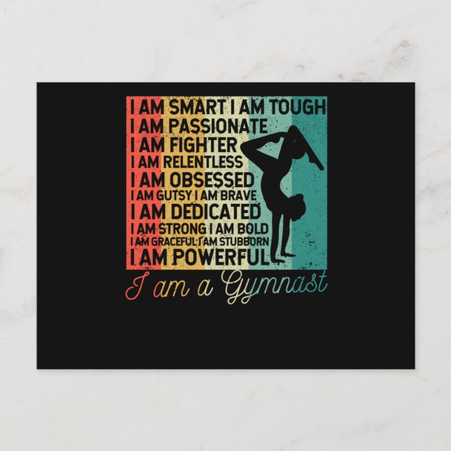 I am a gymnast Funny gymnastics coach Postcard (Front)