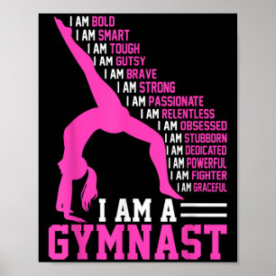 I Am A Gymnast Motivation Handstand Gymnastics Wom Poster