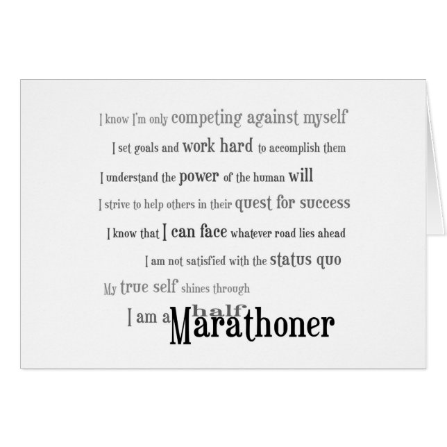 I Am a Half Marathoner (Front Horizontal)