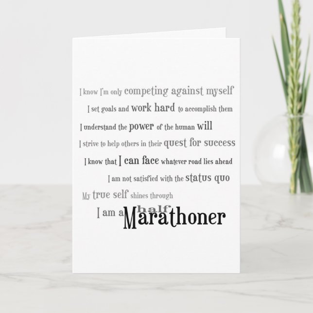 I am a Half Marathoner Congratulations Card (Front)