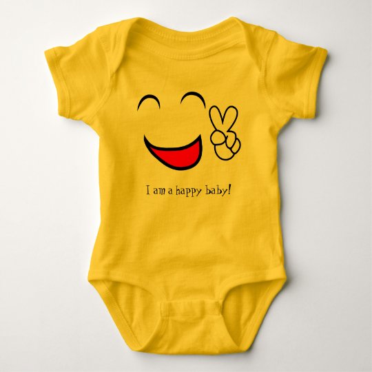 I am a Happy Baby Cute Jersey Suit Baby Bodysuit