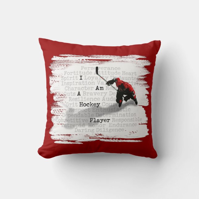 I Am A Hockey Player Cushion (Front)