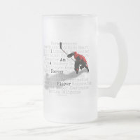 I am a Hockey Player frosted beer mug