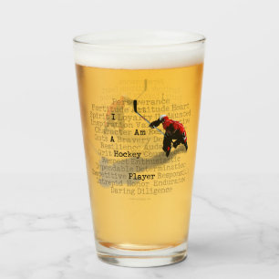 I am a Hockey Player Glass