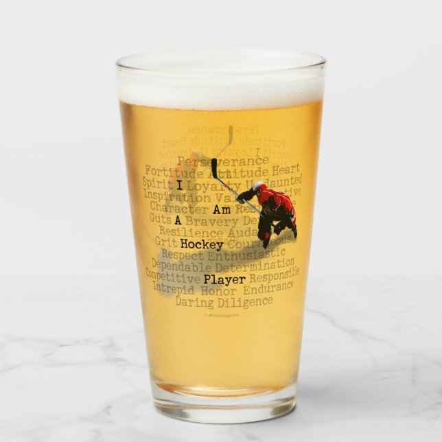 I am a Hockey Player Glass (Front Filled)