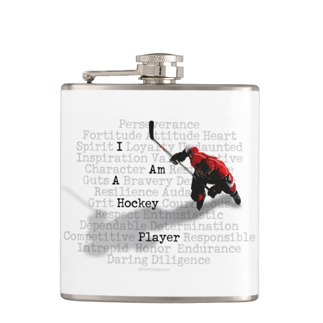 I am a Hockey Player Hip Flask (Front)