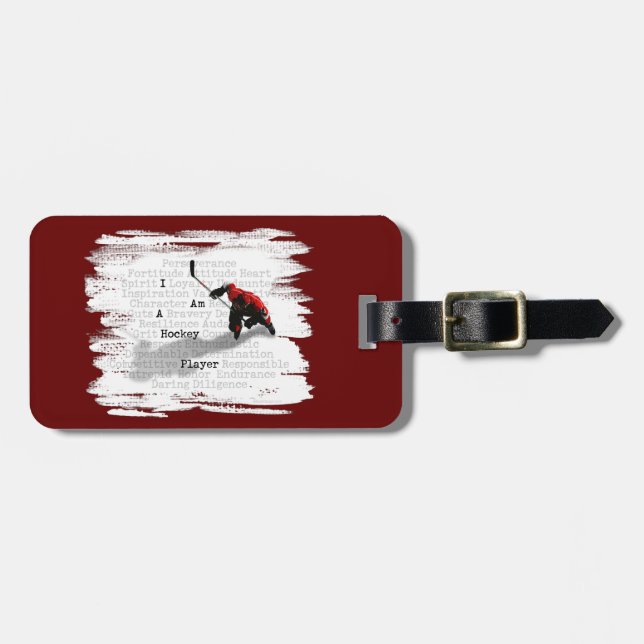 I am a Hockey Player Luggage Tag (Front Horizontal)