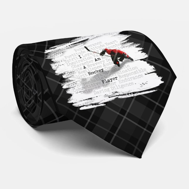 I Am A Hockey Player tie (Rolled)