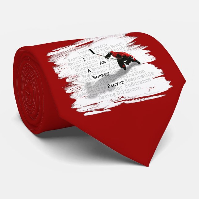 I Am A Hockey Player tie (Rolled)
