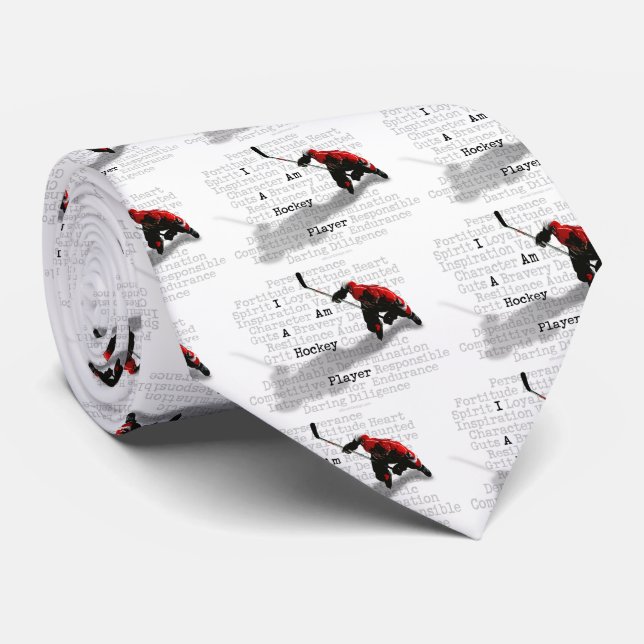 I Am A Hockey Player Tie (Rolled)
