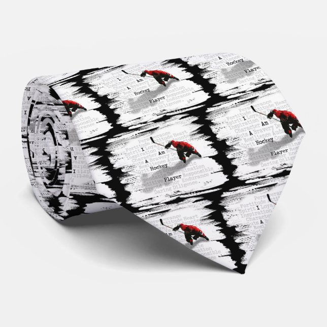 I Am A Hockey Player tie (dark) (Rolled)