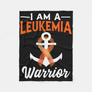 I Am A Leukaemia Warrior Blood Cancer Anchored Ora Fleece Blanket