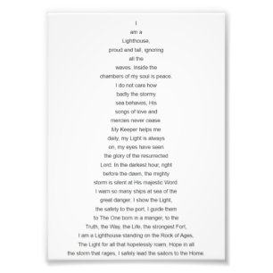 I am a Lighthouse Poem by Marius Alexandru Photo Print