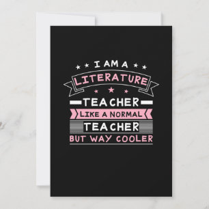 I Am A Literature Teacher Invitation