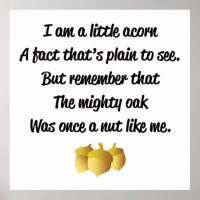 "I am a little acorn" poem