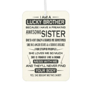 I Am A Lucky Brother Christmas Gifts For Brother Car Air Freshener