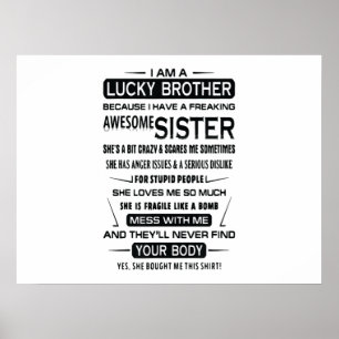 I Am A Lucky Brother Christmas Gifts For Brother Poster