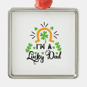 I Am A Lucky Dad Metal Tree Decoration