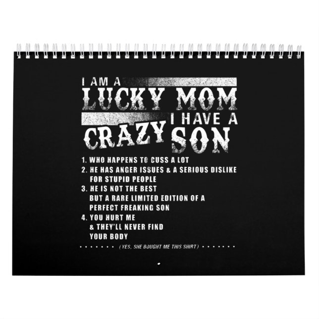 I Am A Lucky Mum I Have A Crazy Son Gift Idea Calendar (Cover)
