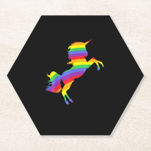 I Am A Magic! Rainbow Unicorn Color Wonder T-Shirt Paper Coaster