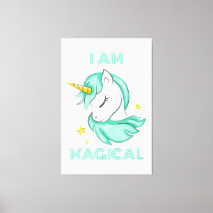 I am a magical shining blue unicorn canvas print